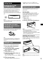 Preview for 5 page of Sony CDX-GT370 Operating Instructions Manual