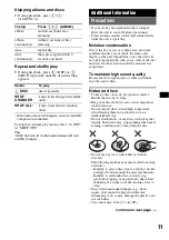 Preview for 11 page of Sony CDX-GT370 Operating Instructions Manual