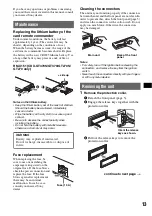 Preview for 13 page of Sony CDX-GT370 Operating Instructions Manual