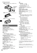 Preview for 14 page of Sony CDX-GT370 Operating Instructions Manual