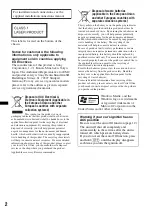 Preview for 2 page of Sony CDX-GT383A Operating Instructions Manual