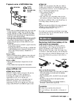 Preview for 13 page of Sony CDX-GT400 - Fm/am Compact Disc Player Operating Instructions Manual