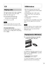 Preview for 9 page of Sony CDX-GT40UW Operating Instructions Manual