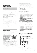 Preview for 17 page of Sony CDX-GT40UW Operating Instructions Manual