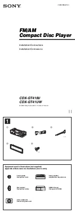 Sony CDX-GT410U - Fm/am Compact Disk Player Installation Manual preview