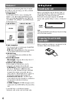 Preview for 4 page of Sony CDX-GT410U - Fm/am Compact Disk Player Operating Instructions Manual