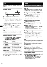 Preview for 8 page of Sony CDX-GT410U - Fm/am Compact Disk Player Operating Instructions Manual