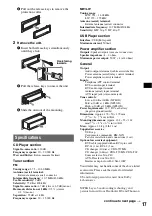 Preview for 17 page of Sony CDX-GT410U - Fm/am Compact Disk Player Operating Instructions Manual