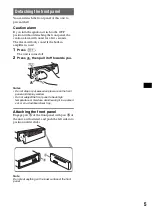 Preview for 5 page of Sony CDX-GT420iP - Radio / CD Operating Instructions Manual