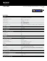 Предварительный просмотр 1 страницы Sony CDX-GT420iP - Radio / CD Specifications