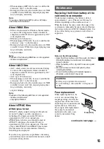 Preview for 15 page of Sony CDX GT420U - Radio / CD Operating Instructions Manual