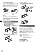 Preview for 16 page of Sony CDX GT420U - Radio / CD Operating Instructions Manual