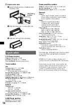 Предварительный просмотр 18 страницы Sony CDX-GT420U Operating Instructions Manual