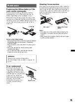 Предварительный просмотр 15 страницы Sony CDX GT430IP Operating Instructions Manual