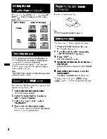 Предварительный просмотр 4 страницы Sony CDX-GT43IPW - Fm/am Compact Disc Player Operating Instructions Manual