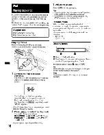 Предварительный просмотр 10 страницы Sony CDX-GT43IPW - Fm/am Compact Disc Player Operating Instructions Manual