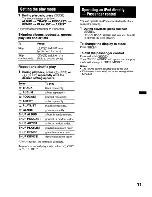 Предварительный просмотр 11 страницы Sony CDX-GT43IPW - Fm/am Compact Disc Player Operating Instructions Manual