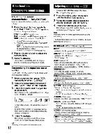 Предварительный просмотр 12 страницы Sony CDX-GT43IPW - Fm/am Compact Disc Player Operating Instructions Manual