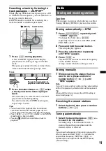 Предварительный просмотр 11 страницы Sony CDX-GT440U - Fm/am Compact Disc Player Operating Instructions Manual