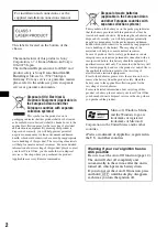 Предварительный просмотр 2 страницы Sony CDX-GT44IP Operating Instructions Manual