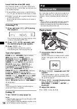 Предварительный просмотр 10 страницы Sony CDX-GT44IP Operating Instructions Manual