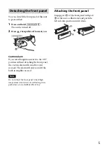 Предварительный просмотр 5 страницы Sony CDX-GT44U Operating Instructions Manual