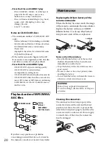 Предварительный просмотр 20 страницы Sony CDX-GT44U Operating Instructions Manual