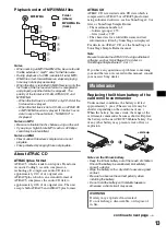 Предварительный просмотр 13 страницы Sony CDX-GT450 Operating Instructions Manual