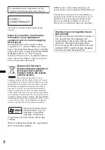 Preview for 2 page of Sony CDX-GT45IP Operating Instructions Manual