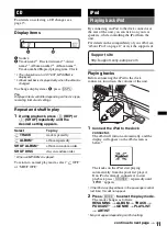 Preview for 11 page of Sony CDX-GT45IP Operating Instructions Manual