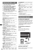 Preview for 14 page of Sony CDX-GT45IP Operating Instructions Manual