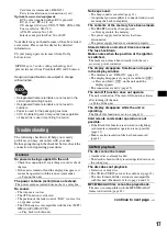 Preview for 17 page of Sony CDX-GT460US Operating Instructions Manual