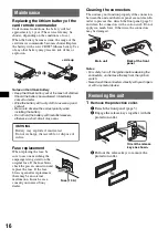 Предварительный просмотр 16 страницы Sony CDX-GT470U Operating Instructions Manual