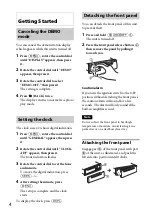 Предварительный просмотр 4 страницы Sony CDX-GT470UM Operating Instructions Manual