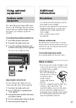 Предварительный просмотр 17 страницы Sony CDX-GT470UM Operating Instructions Manual