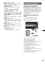 Предварительный просмотр 13 страницы Sony CDX-GT480US Operating Manual