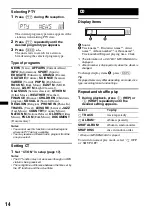 Preview for 14 page of Sony CDX-GT490U Operating Instructions Manual