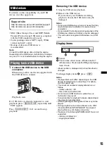 Предварительный просмотр 15 страницы Sony CDX-GT490U Operating Instructions Manual