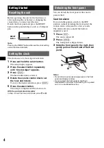 Предварительный просмотр 4 страницы Sony CDX-GT500EE Operating Instructions Manual