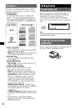 Предварительный просмотр 4 страницы Sony CDX-GT50UI Operating Instructions Manual