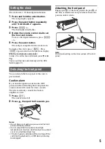 Предварительный просмотр 5 страницы Sony CDX-GT50UI Operating Instructions Manual