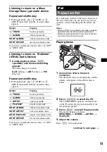 Предварительный просмотр 11 страницы Sony CDX-GT50UI Operating Instructions Manual