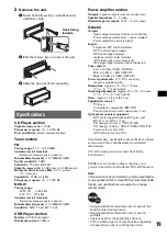 Предварительный просмотр 19 страницы Sony CDX-GT50UI Operating Instructions Manual