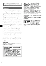 Preview for 2 page of Sony CDX-GT510 - Fm-am Compact Disc Player Operating Instructions Manual