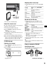 Preview for 11 page of Sony CDX-GT510 - Fm-am Compact Disc Player Operating Instructions Manual