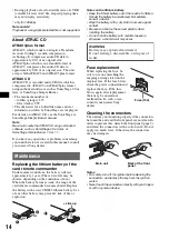 Preview for 14 page of Sony CDX-GT510 - Fm-am Compact Disc Player Operating Instructions Manual