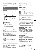 Предварительный просмотр 9 страницы Sony CDX-GT517EE Operating Instructions Manual