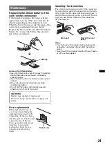 Предварительный просмотр 21 страницы Sony CDX-GT540UI Operating Instructions Manual