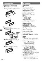 Предварительный просмотр 22 страницы Sony CDX-GT540UI Operating Instructions Manual