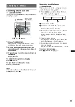 Предварительный просмотр 11 страницы Sony CDX-GT54UIW - Cd Receiver Mp3/wma/aac Player Operating Instructions Manual